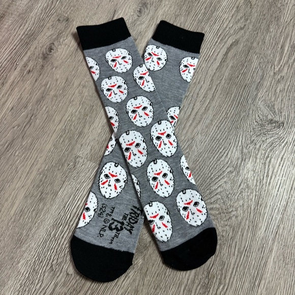 Friday The 13Th Other - Friday the 13th Jason Voorhees Mask Crew Socks